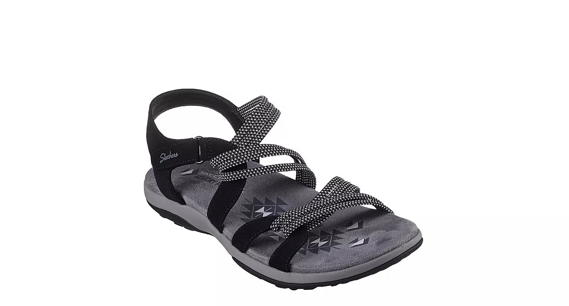 Skechers Women's Reggae- Summer of Fun Sandal - Black 163186