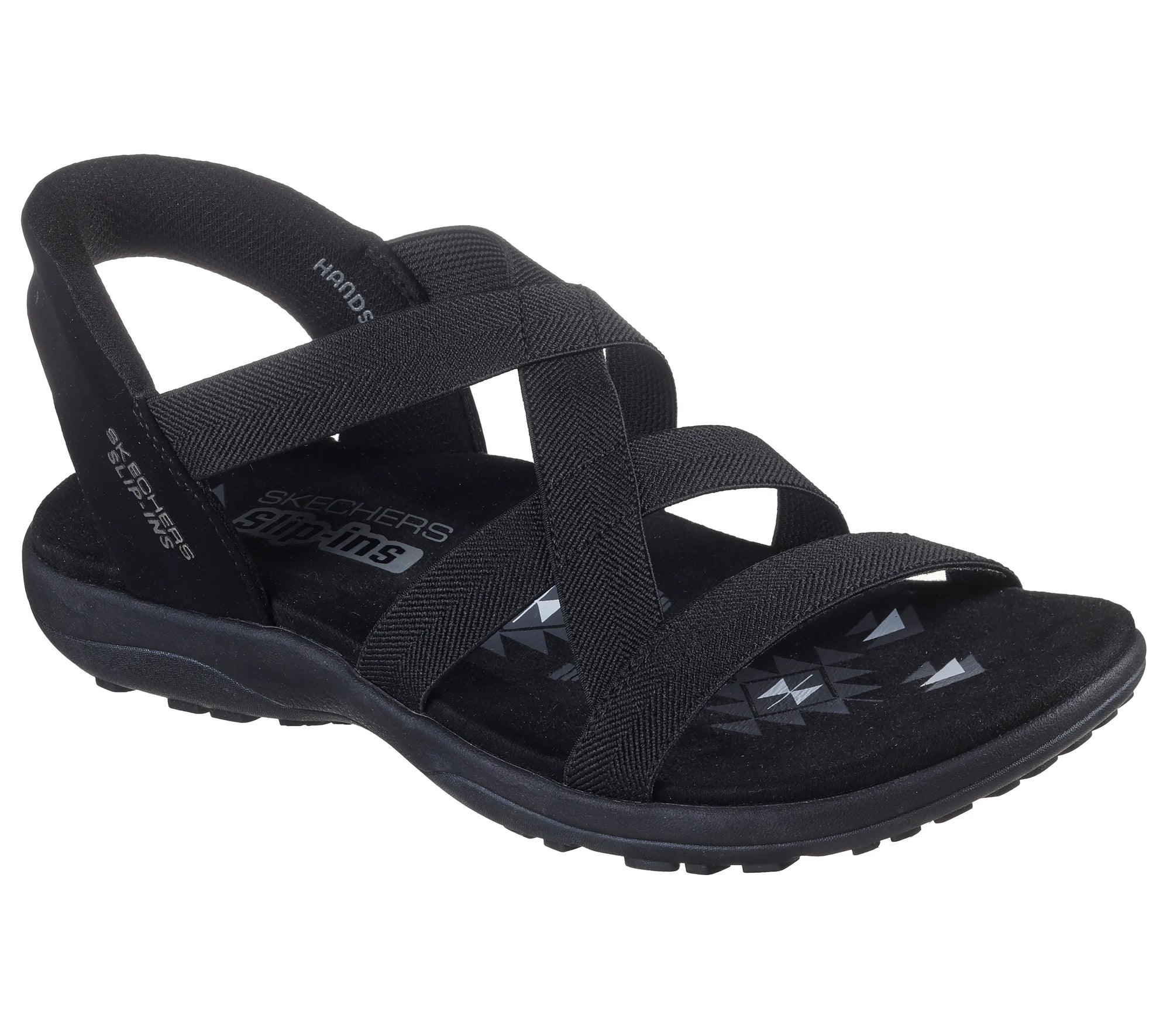 Skechers Women's Reggae Slim-Stretch Flex Slip-In Sandals - Black 163460