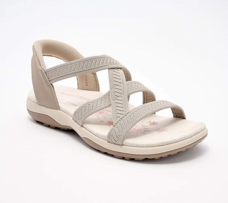 Skechers Women's Reggae Slim-Stretch Flex Slip-In Sandals - Taupe 163460