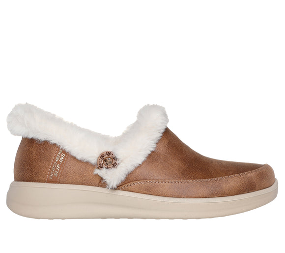 Skechers Women's Cozy Escape Fur Slipper - Chestnut 168114