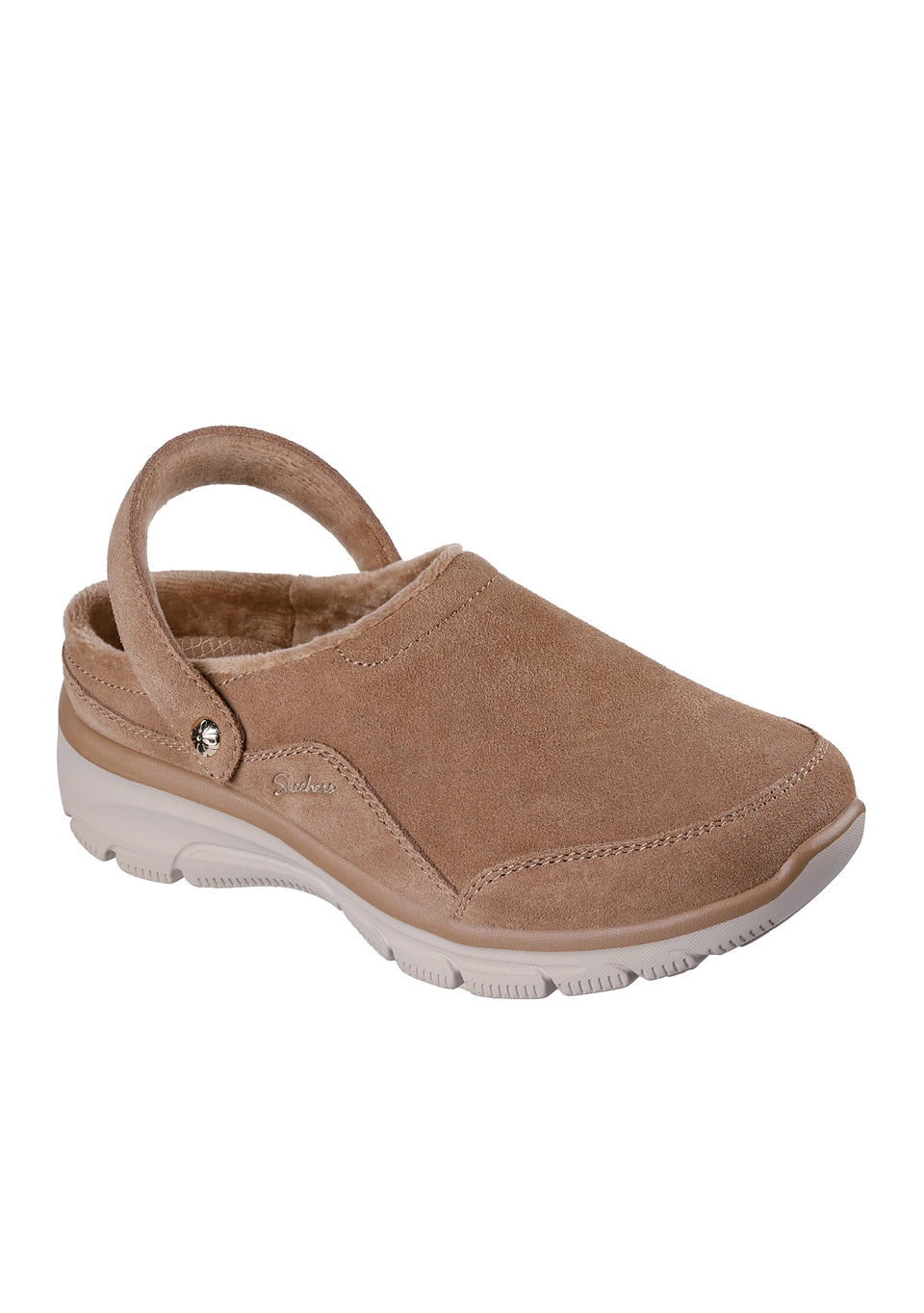 チェブです。 Skechers Women's Easy Going - Distinctive Charm Slip-On Clog - Tan