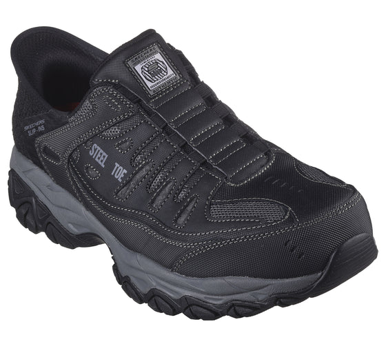 Skechers Men's Cankton-Faison Steel Toe Slip-ins Work Shoes - Black 200211