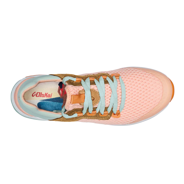 Olukai Women's Wailuku Walking Sneaker - Peach/Swell 20478-PCAA