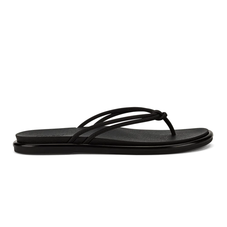 Olukai Women's 'Aka Flip Flop - Black/Black 20509-4040