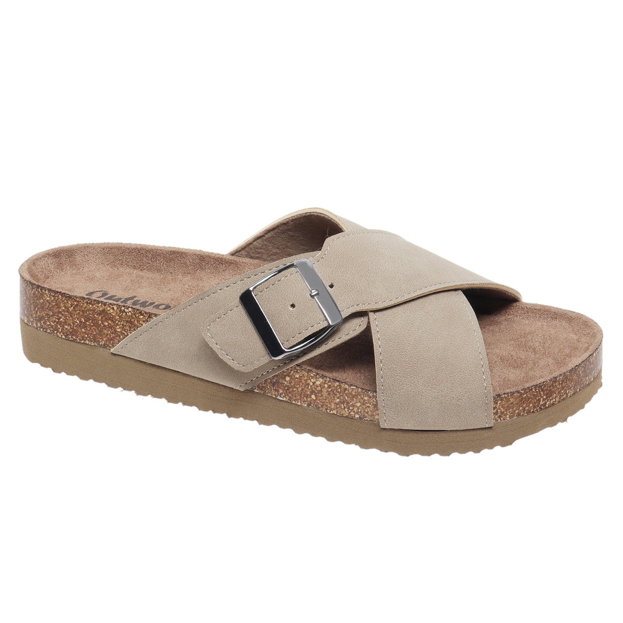 Outwoods Women's Prime-1 Crossover Slide Sandal - Taupe 22051-734