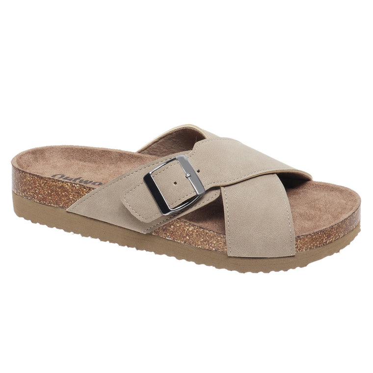 Outwoods Women's Prime-1 Crossover Slide Sandal - Taupe 22051-734