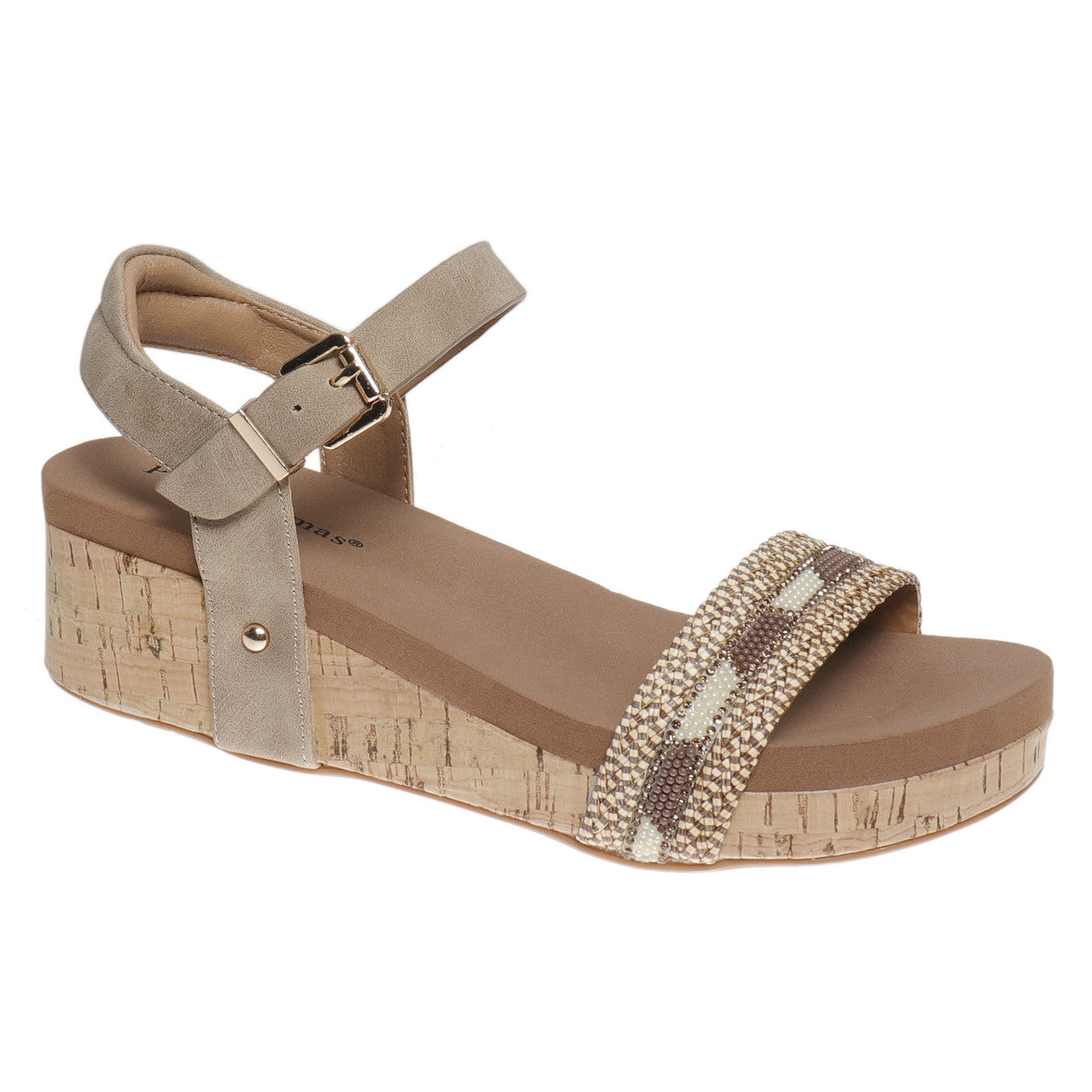 Pierre Dumas Women's Tricia-6 Wedge Sandal - Gold Combo 22186-560