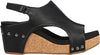 Corkys Women's Carley Wedge Sandal - Black Smooth 30-5316
