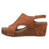Corkys Women's Carley Wedge Sandal - Brown Suede Croco 30-5316