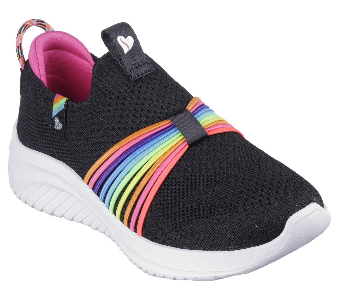 Skechers Kid's Ultra Flex 3.0-Rainbow Speed Sneaker - Black/Multi 302268L