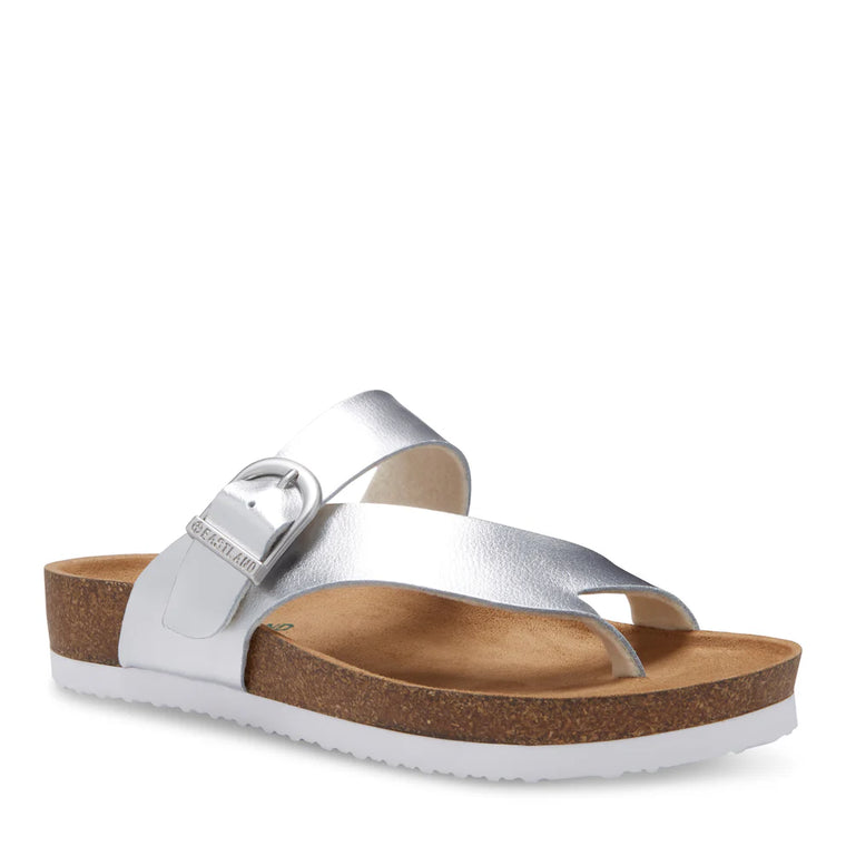 Eastland Women's Shauna Adjustable Thong Sandal - Silver 3402-43M