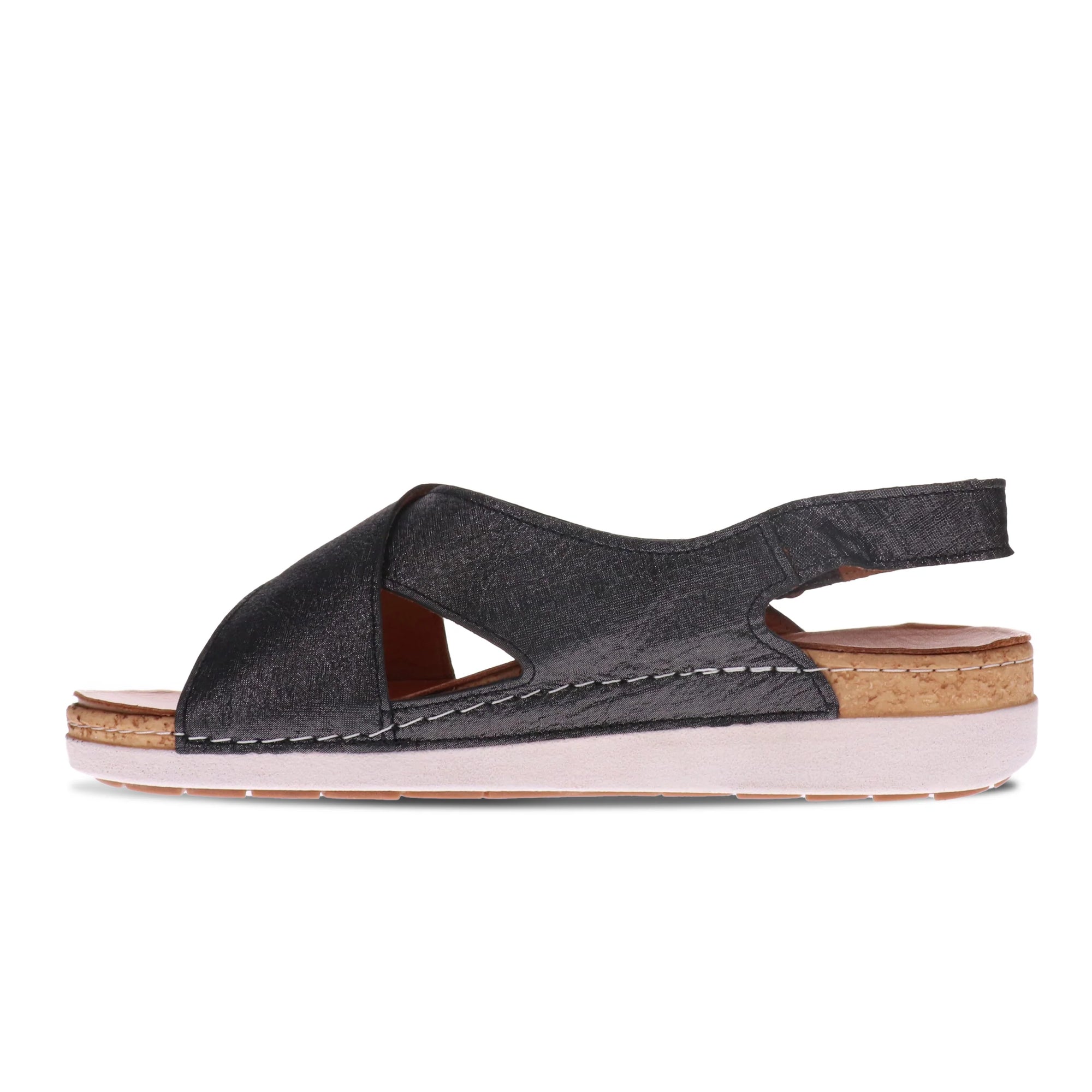 Revere Women's Cottesloe Sandal - Black Linen 34COTTBKLW