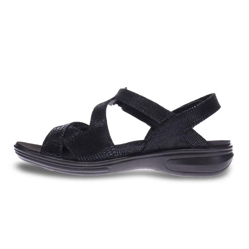 Revere Women's Zanzibar Sandal - Black Lizard 34ZANZBLZW