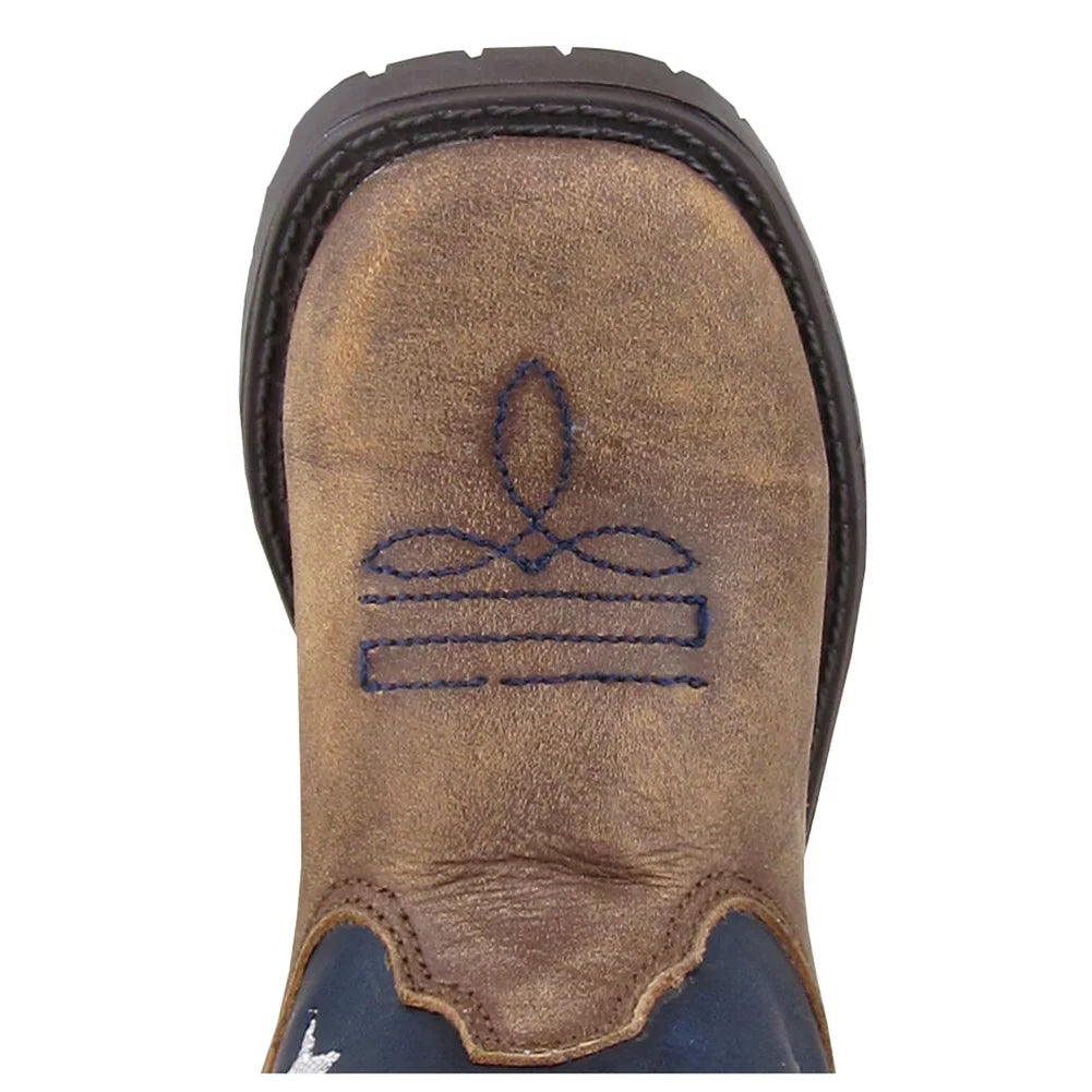 Smoky Mountain Toddler's Stars and Stripes Western Boot - Vintage Brown 3800T