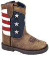 Smoky Mountain Toddler's Stars and Stripes Western Boot - Vintage Brown 3800T