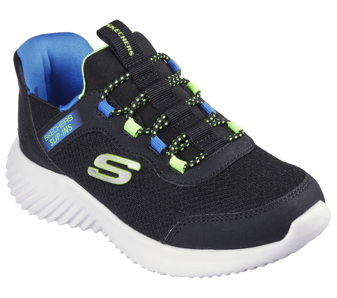 Skechers Kid's Bounder - Brisk-Burst Sneaker - Black/Blue/Lime 403822L