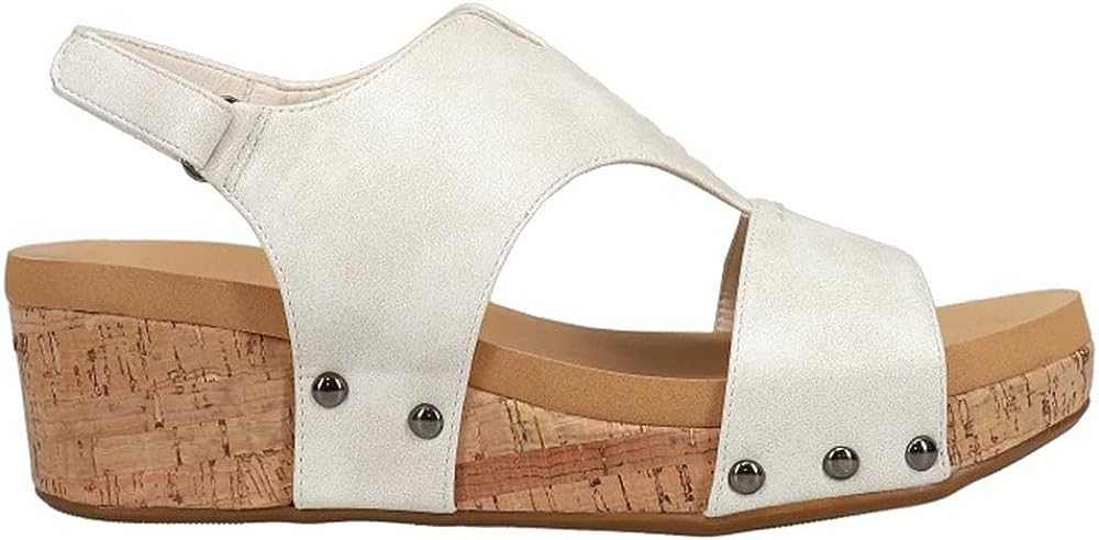 Corkys Women's Refreshing Wedge Sandal - White 41-0142