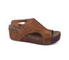 Corkys Women's Volta II Wedge Sandal - Brown Suede Croco 41-0334