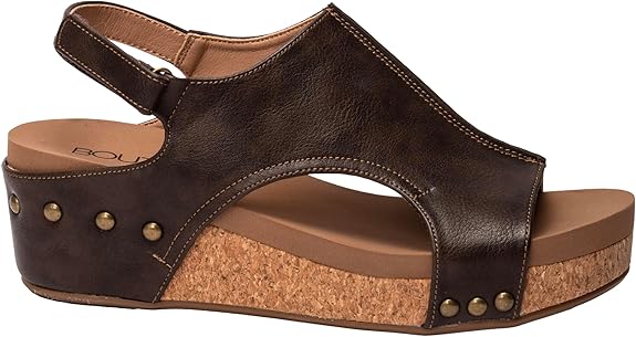 Corkys Women's Volta II Wedge Sandal - Chocolate Smooth 41-0334