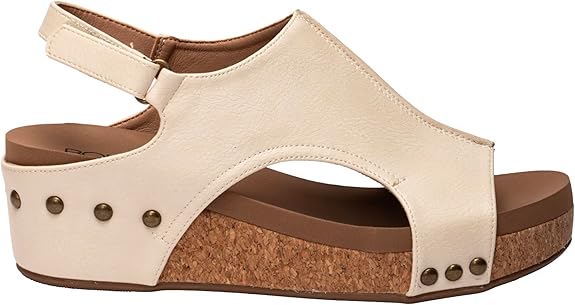 Corkys Women's Volta II Wedge Sandal - Cream 41-0334