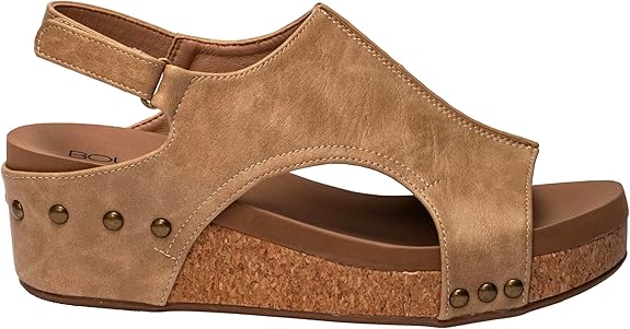 Corkys Women's Volta II Wedge Sandal - Taupe Smooth 41-0334