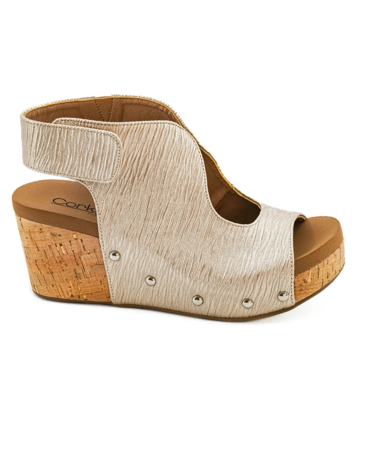 Corkys Women's Frisky Wedge Sandal - Champagne 41-0356