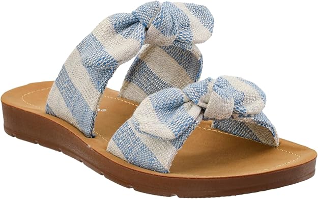 Corkys Women's Take a Bow Sandals - Blue Natural Stripe 41-0439-BNS