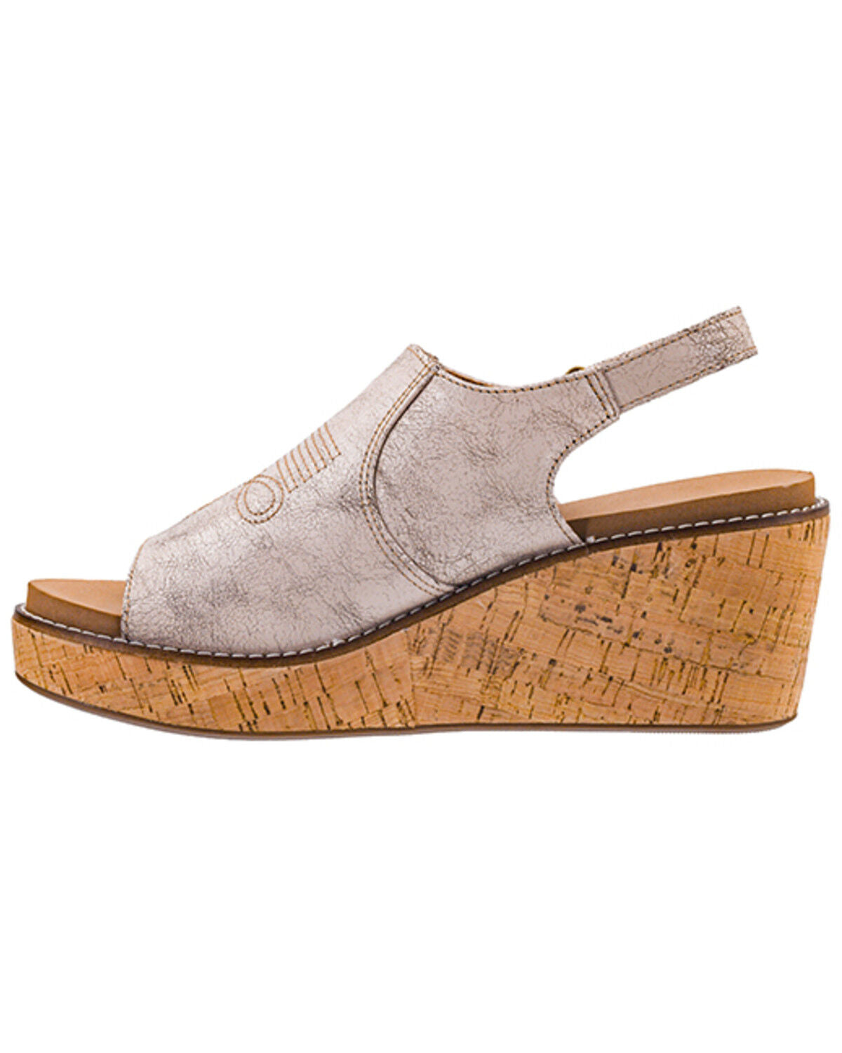 Corkys Most Wanted Sandal Wedge - Cream Crackle 41-0632