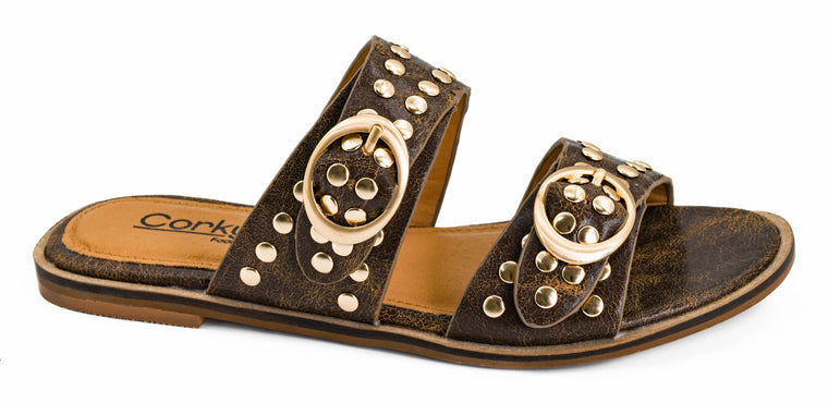 Corkys Hey Girl Hey Hottie Sandal - Cognac Crinkle 41-0702