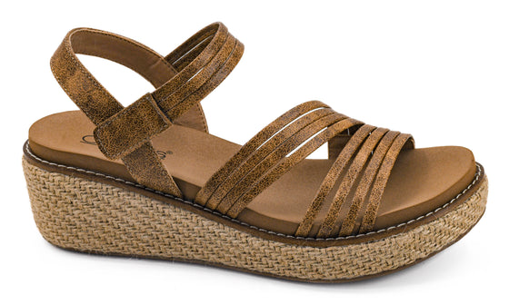 Corkys Women's What About Now Wedge Sandal - Cognac 41-0723