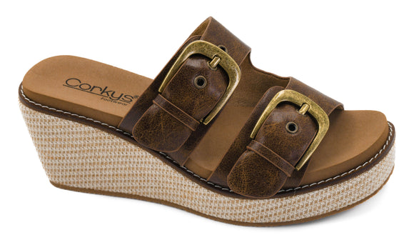 Corkys Women's Manifest Wedge Sandal - Cognac 41-0772