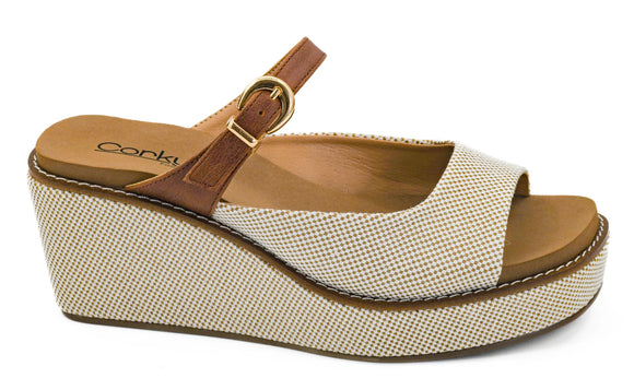 Corkys Women's Treat Yourself Wedge Sandal - Bourbon Combo 41-0793
