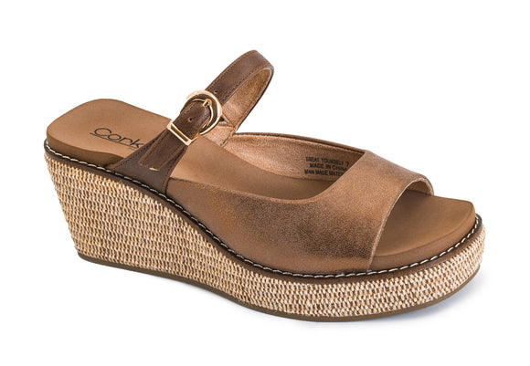 Corkys Women's Treat Yourself Wedge Sandal - Bronze Combo 41-0793