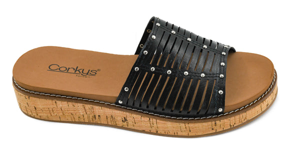 Corkys Women's At Ease Sandal - Black 41-0832