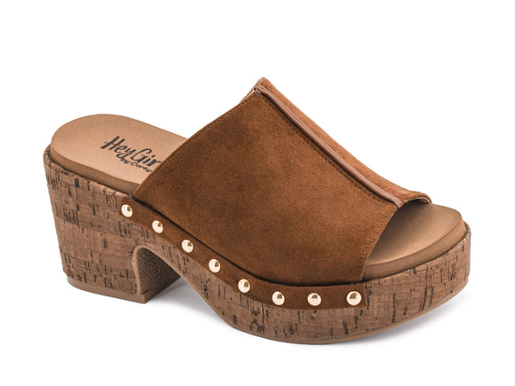 Corkys Women's Gaslight Block Heel Sandal - Chestnut 41-0873
