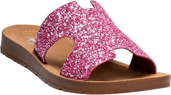 Corkys Women's Bogalusa Sandal - Pink Chunky Glitter 41-5114