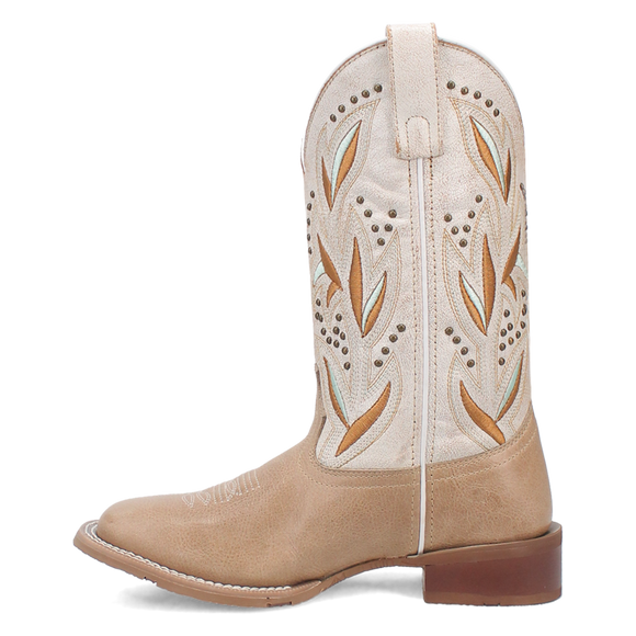 Laredo Women's 11" Lydia Stud Western Boot - Sand White 5603