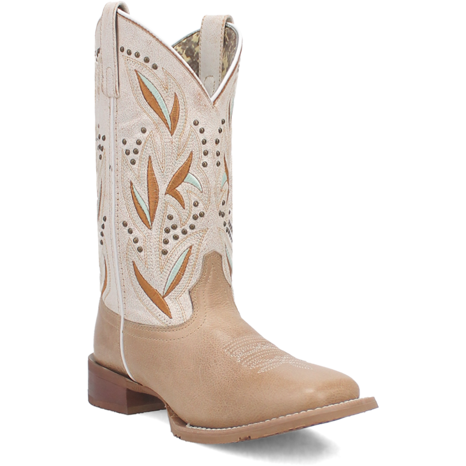 Laredo Women's 11" Lydia Stud Western Boot - Sand White 5603