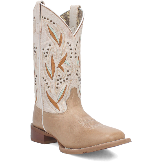 Laredo Women's 11" Lydia Stud Western Boot - Sand White 5603