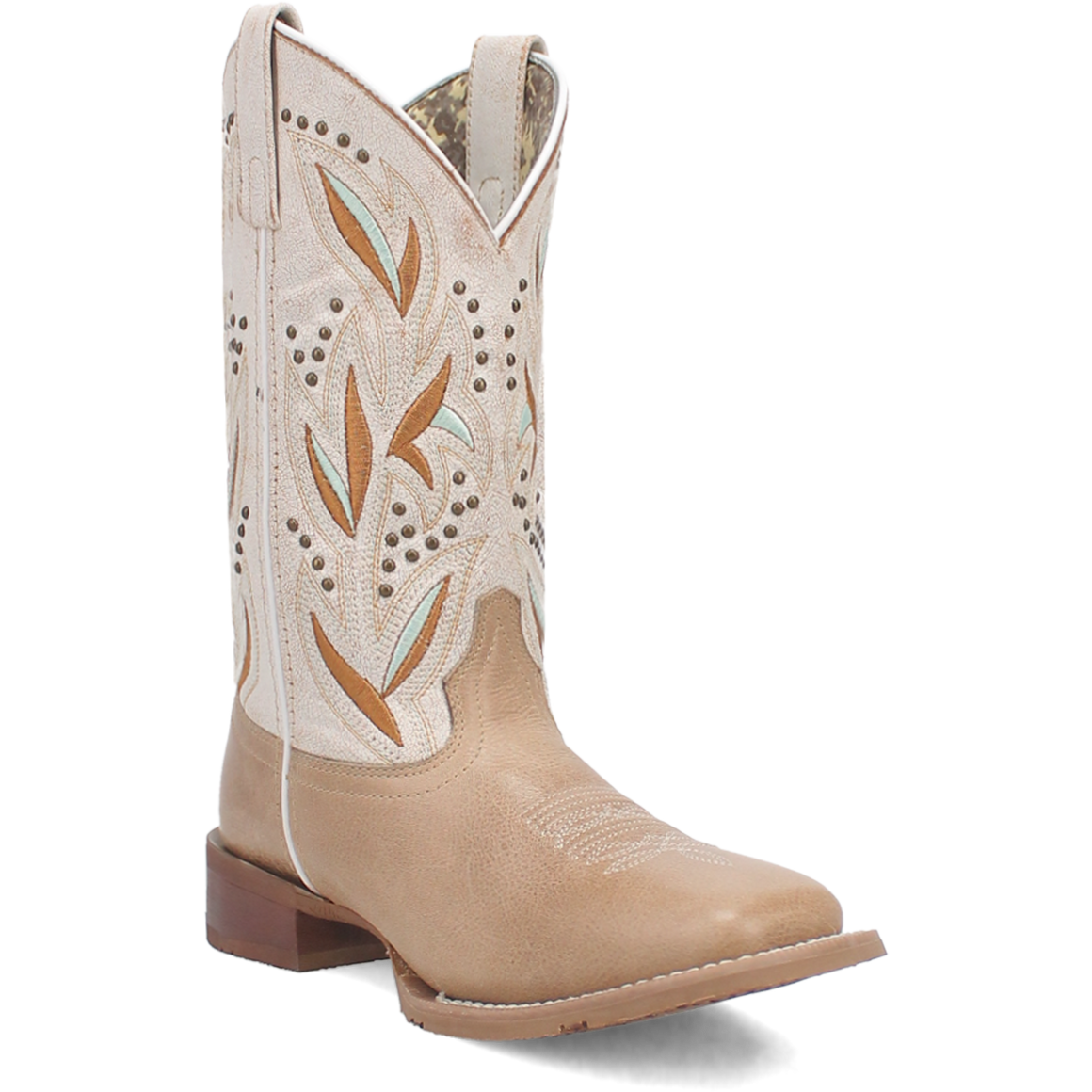 Laredo Women's 11" Lydia Stud Western Boot - Sand White 5603