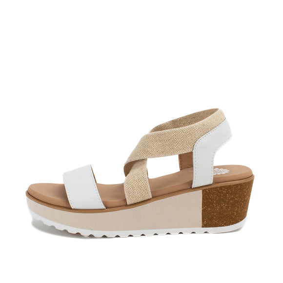 Yellow Box Women's Maldive Wedge Sandal - White 56591