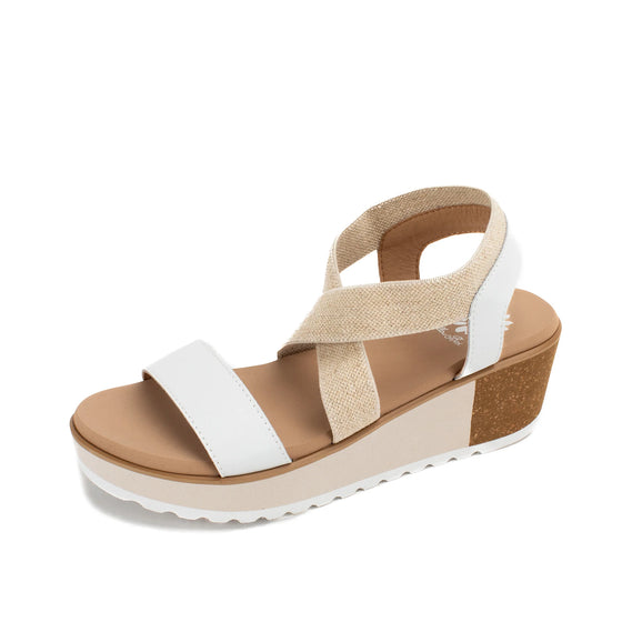 Yellow Box Women's Maldive Wedge Sandal - White 56591