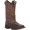 Laredo Women's 11" Astras Square Toe Western Boot - Tan/Leopard 5890