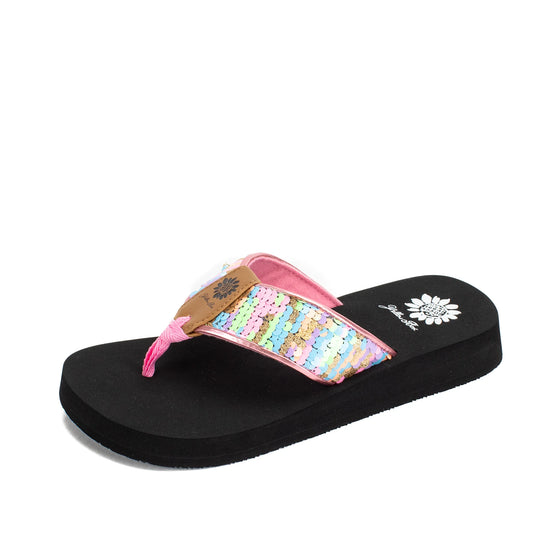 Yellow Box Women's Flant Sequin Flip Flop - Pastel 59818