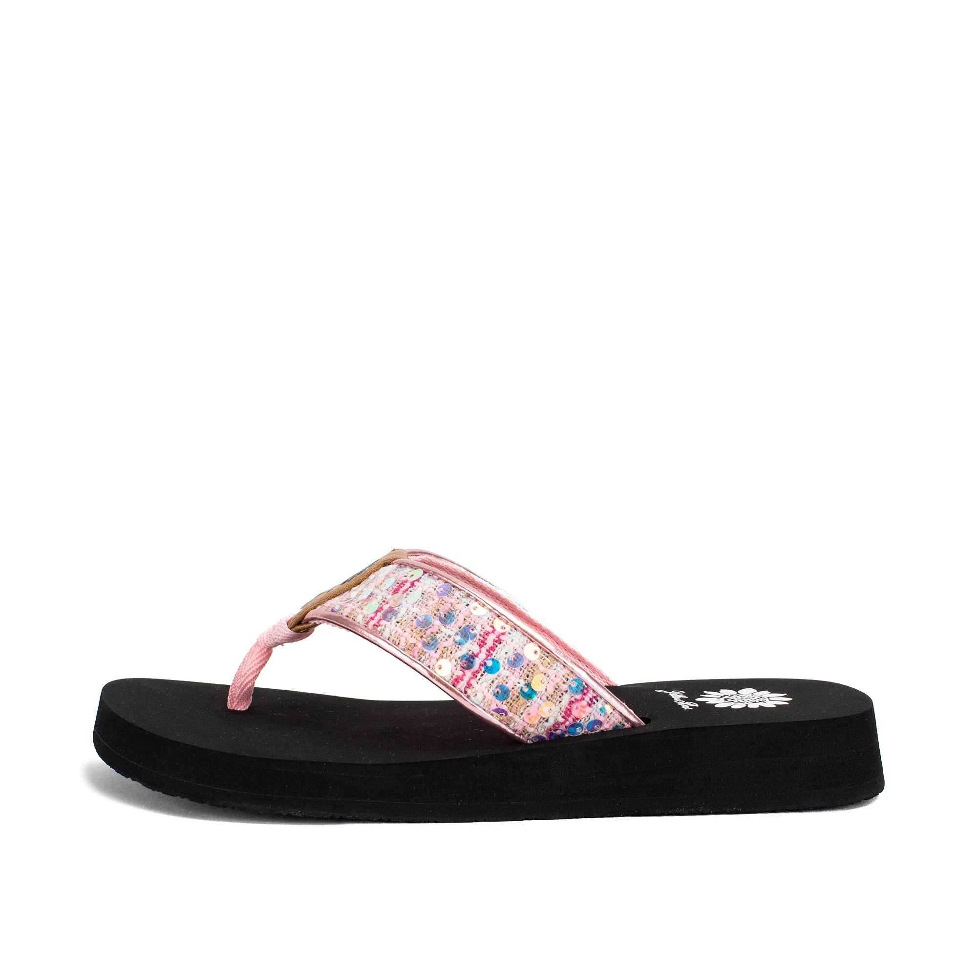 Pink yellow box flip flops deals