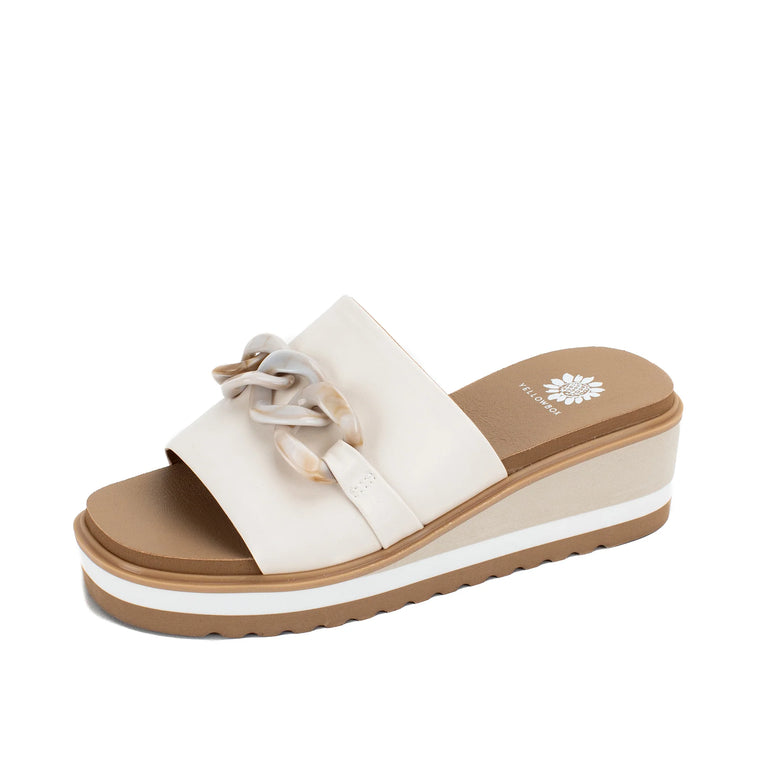 Yellow Box Women's Alora Wedge Slide Sandal - Bone 60153