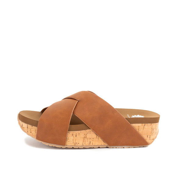 Yellow Box Women's Bursa Crossband Flatform Sandal - Tan 60286