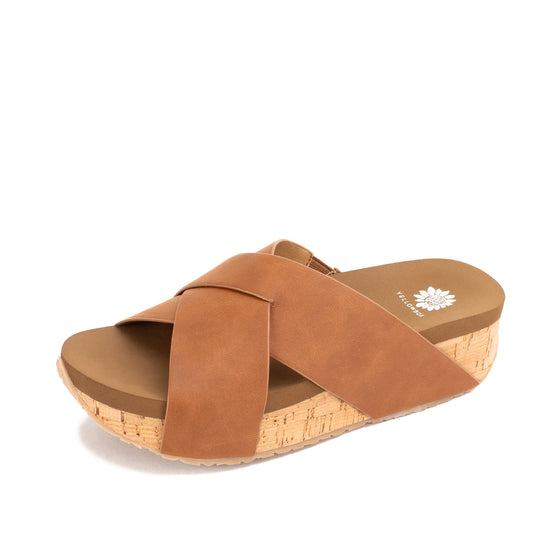 Yellow Box Women's Bursa Crossband Flatform Sandal - Tan 60286