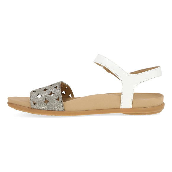 Dansko Women's Jodie Sandal - Platino/White Leather 6224241200