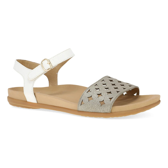 Dansko Women's Jodie Sandal - Platino/White Leather 6224241200